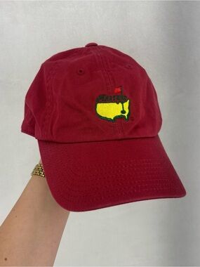 Masters Golf Tournament Red Cotton Dad Hat Adjustable Augusta National Cap